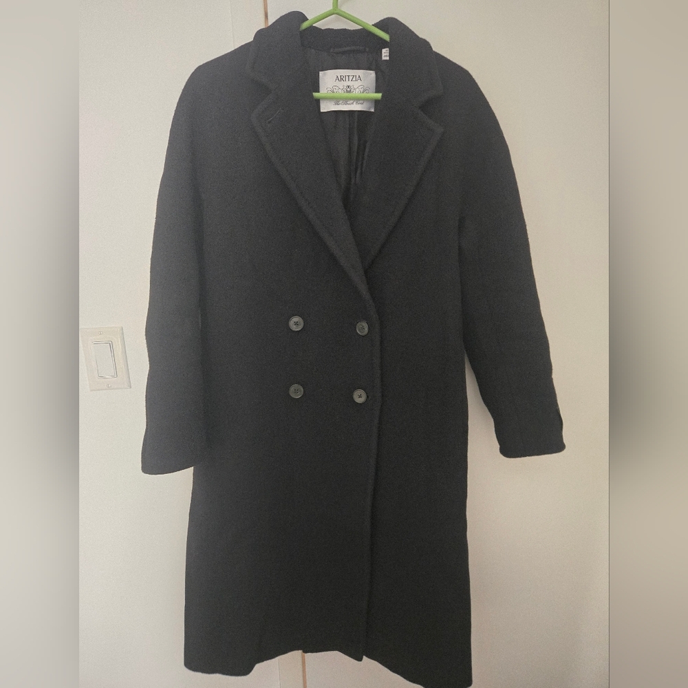 Aritzia The Slouch Coat Soft Wool Cashmere Coat, Black, XS